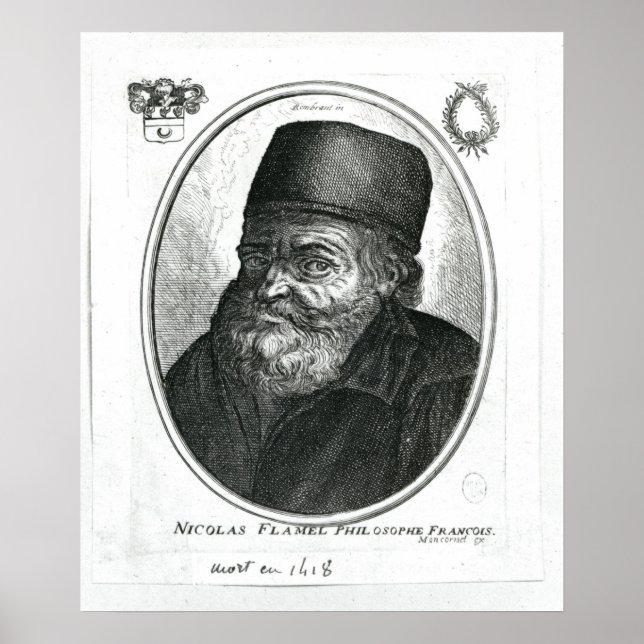 Nicolas Flamel engraved by Balthazar Moncornet Poster (Front)