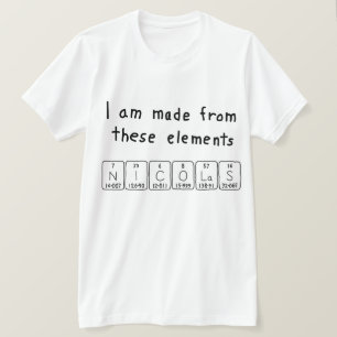 Nicolas periodic table name shirt