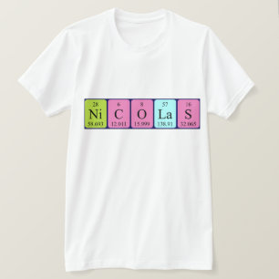 Nicolas periodic table name shirt