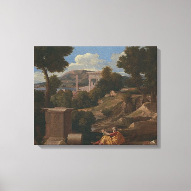 Nicolas Poussin - Landscape with Saint John Canvas Print (Front)