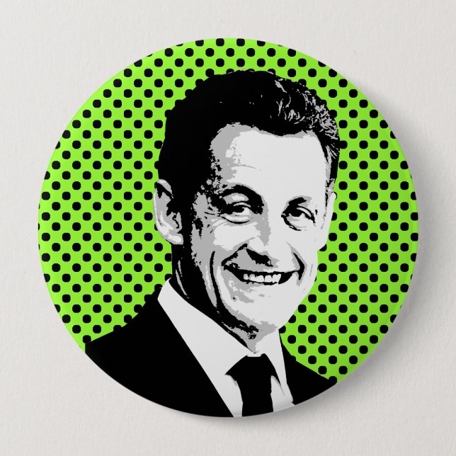 Nicolas Sarkozy 4 Inch Round Button (Front)