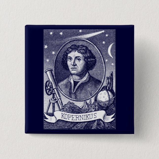 Nicolaus Copernicus 2 Inch Square Button (Front)