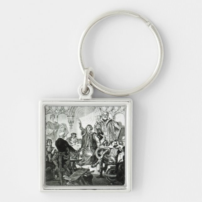 Nicolaus Copernicus  Explaining his Theory Keychain (Front)