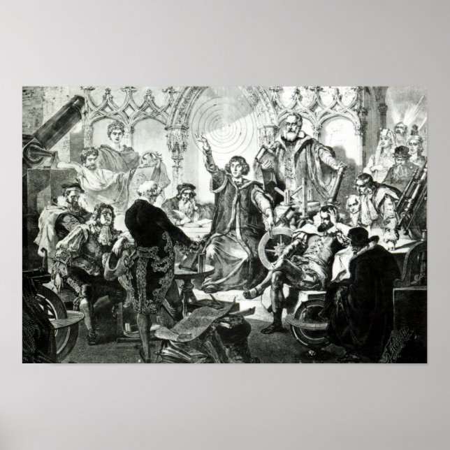 Nicolaus Copernicus  Explaining his Theory Poster (Front)