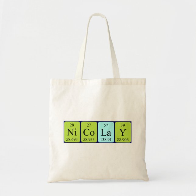 Nicolay periodic table name tote bag (Front)