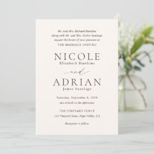Nicole Ivory Elegant Wedding Invitation