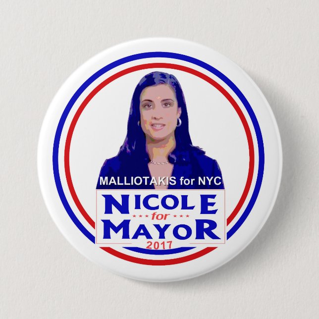 Nicole Malliotakis for NYC Mayor 3 Inch Round Button (Front)