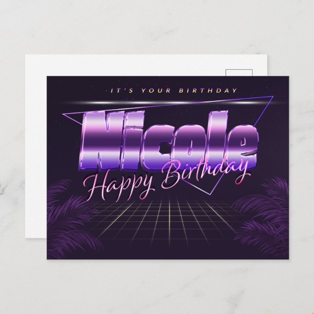 Nicole Name First name pura postcard birthday (Front/Back)