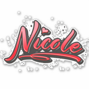 Nicole red Heart Graffiti Aufkleber Sticker