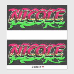 Nicole Vorname Name Graffiti Aufkleber Sticker
