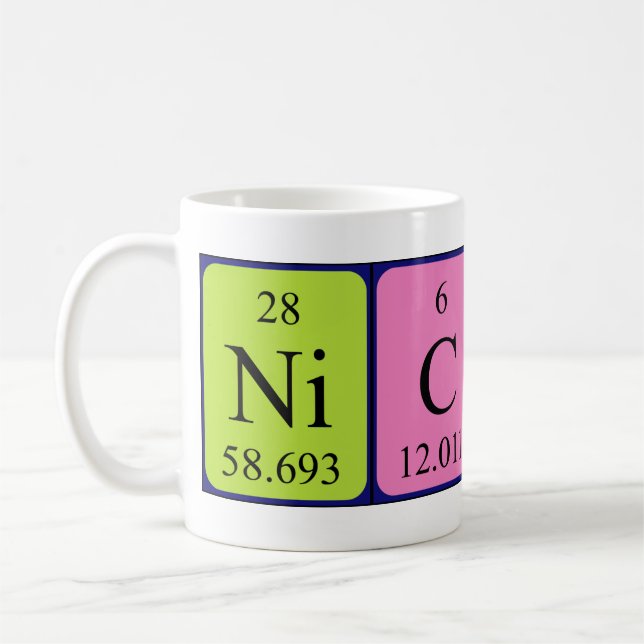Nicoli tasse de nom de table périodique (Gauche)