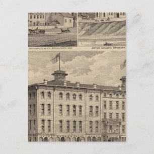 Nicollet House, Orth's Brewery, Minnesota Postcard