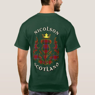 Nicolson Clan Badge & Tartan w/Motto T-Shirt