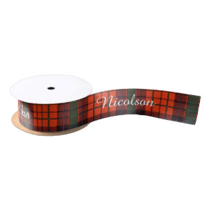 Nicolson clan Plaid Scottish tartan Satin Ribbon