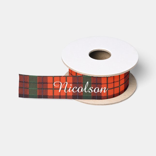 Nicolson clan Plaid Scottish tartan Satin Ribbon (Spool)