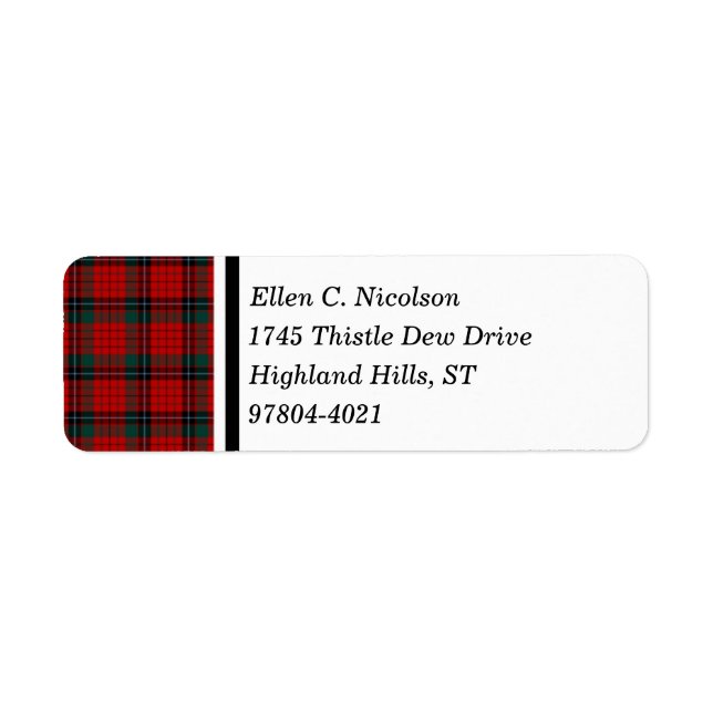 Nicolson Clan Tartan rouge et noir écossais (Devant)