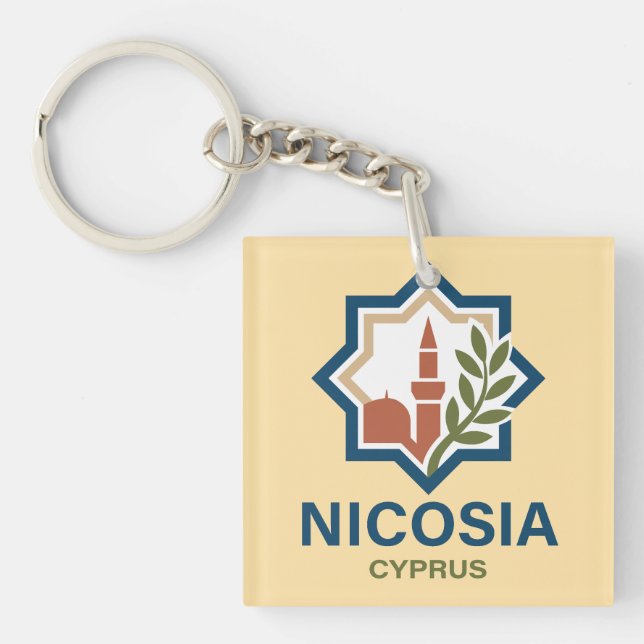 Nicosia Cyprus Mediterranean Keychain (Front)