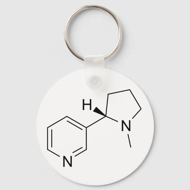 nicotine chemical formula science symbol elements keychain (Front)