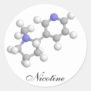 Nicotine Classic Round Sticker