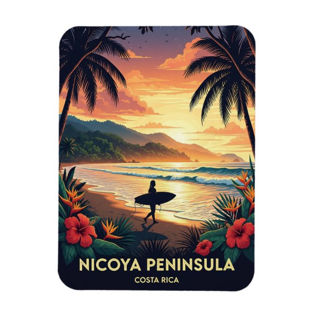 Nicoya Peninsula Costa Rica Travel Magnet (Vertical)