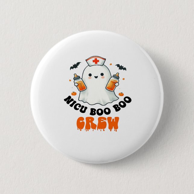 Nicu boo boo crew halloween,Nicu Boo Crew Funny Nu 2 Inch Round Button (Front)