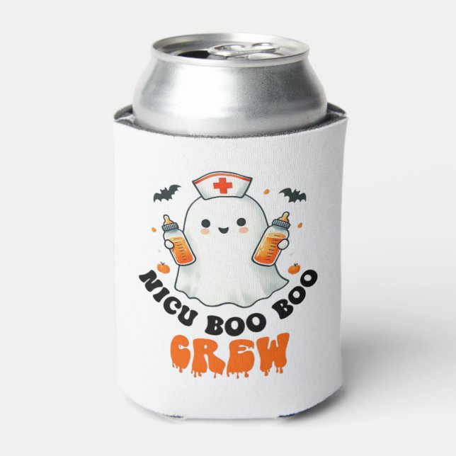 Nicu boo boo crew halloween,Nicu Boo Crew Funny Nu Can Cooler (Can Front)