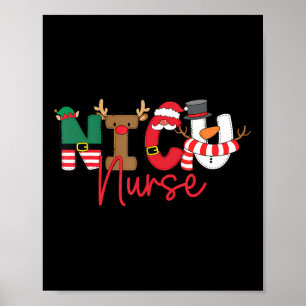 Nicu Christmas Shirt Nicu Nurse Xmas Party Nicu Nu Poster