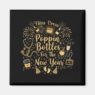 Nicu Crew Pn Bottles For The New Year Cute Nurse  Magnet