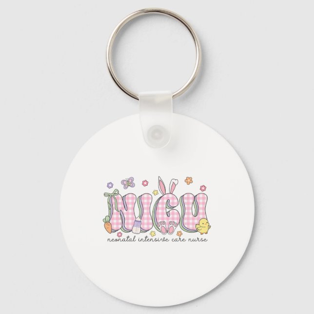 Nicu Easter Neonatal Intensive Care Unit Nursing S Keychain (Front)
