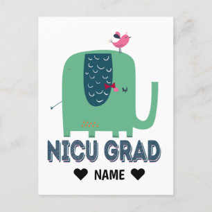 NICU Grad Elephant Postcard
