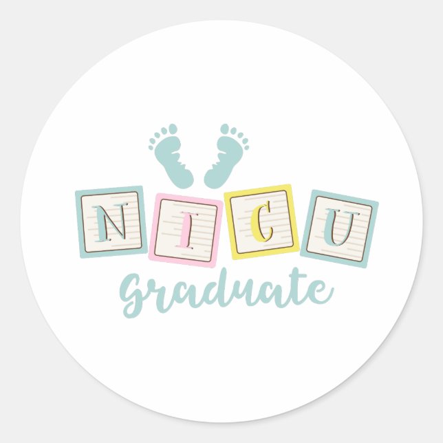 NICU Graduate Classic Round Sticker (Front)