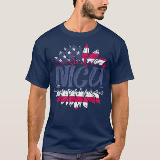 NICU Job Certified Nursing Assistant America Flag  T-Shirt