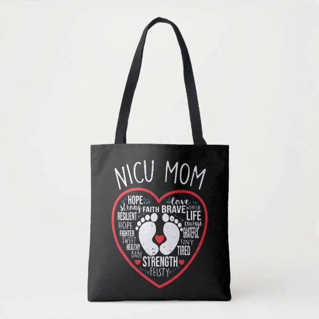 NICU Mom Preemie Awareness Tote Bag (Front)
