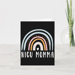 Nicu Momma Retro Boho Rainbow Colourful Nicu Mom T Card