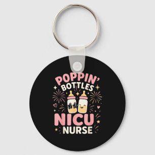 Nicu New Years Shirt, Nurse Png Bottles For The Ne Keychain