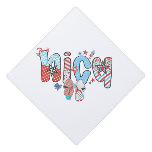 NICU Nurse 4th of July American Nurse Graduation Cap Topper