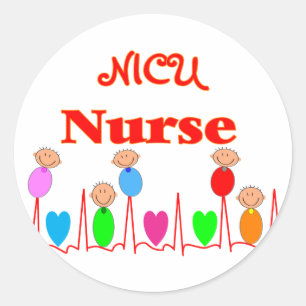 NICU Nurse--Adorable Baby Graphics Classic Round Sticker
