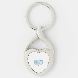 NICU Nurse Baby Feet Plaid Lettering Shirt Design_ Keychain