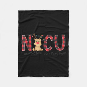 Nicu Nurse Christmas Reindeer Neonatal Intensive C Fleece Blanket
