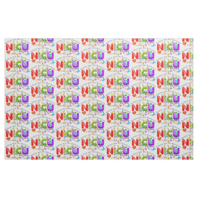 NICU Nurse Colorful Graphics  Fabric (Fat Quarter)