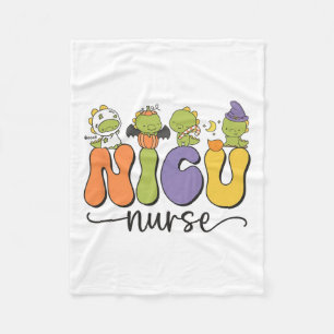 Nicu Nurse Dinosaur Halloween Pumpkin Neonatal Icu Fleece Blanket