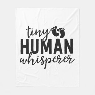 NICU Nurse Gifts Tiny Human Whisperer Neonatal ICU Fleece Blanket