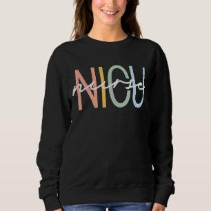 Nicu Nurse Icu Neonatal Boho Rainbow Team Tiny Hum Sweatshirt