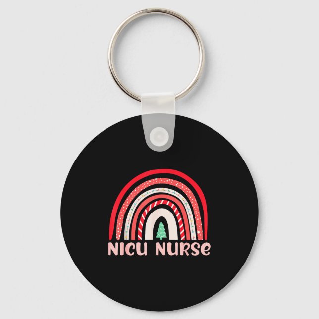 Nicu Nurse Neonatal Tiny Crew Christmas Holiday Nu Keychain (Front)