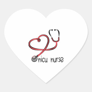 NICU Nurse - NICU Nurse Shirt - NICU Nurse Gift - Heart Sticker