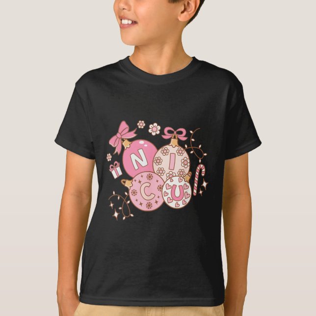 Nicu Nurse Nk Christmas Retro Neonatal Intensive C T-Shirt (Front)