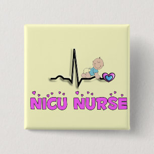 NICU Nurse QRS Design 2 Inch Square Button
