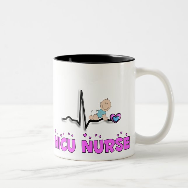 NICU Nurse QRS Design Two-Tone Coffee Mug (Right)
