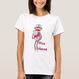 Nicu Nurse Sock Monkey Design Gifts T-Shirt