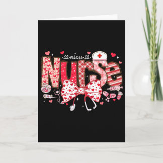 Nicu Nurse Stethoscope Coquette Bow Heart Valentin Card